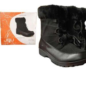 JBU Water Resistant Colorado Faux Fur All Tera Boots Black, Size: 9